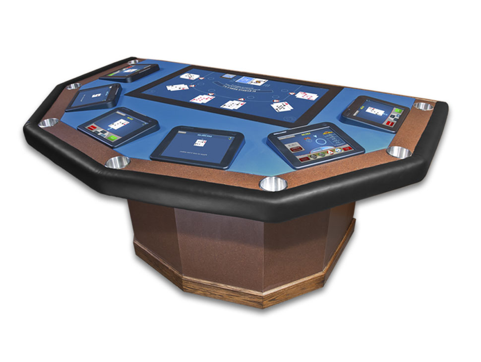 Electronic table top air hockey